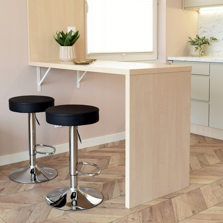 HOKER BAROWY OBROTOWY STOŁEK TABORET KRZESŁO Z EKOSKÓRY BAROWE