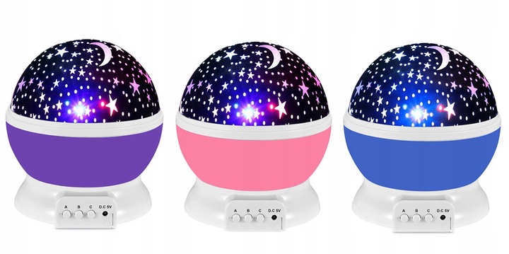 PROJEKTOR GWIAZD KSIĘŻYCA NIEBA OBROTOWY LAMPKA NOCNA RZUTNIK DLA DZIECKA