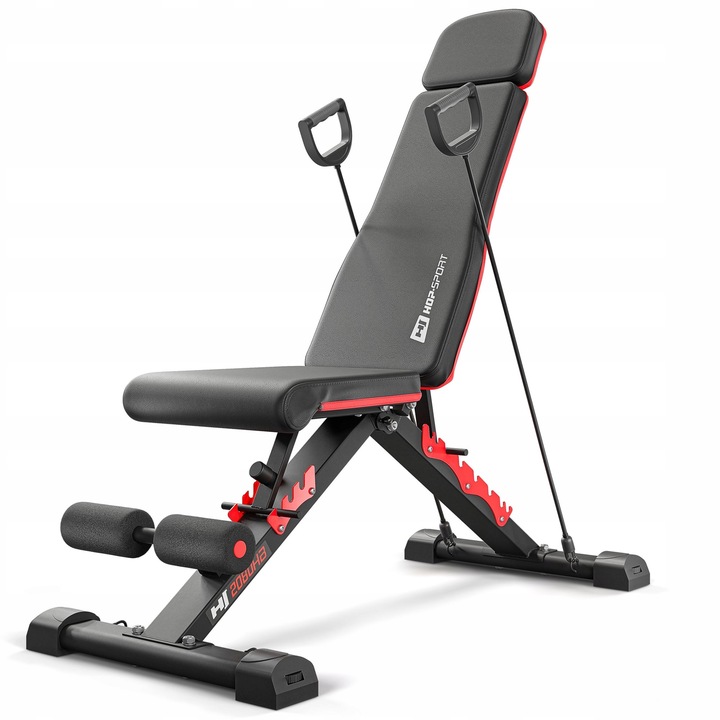 Ławka treningowa z ekspanderami regulowana hopsport 250 kg składana