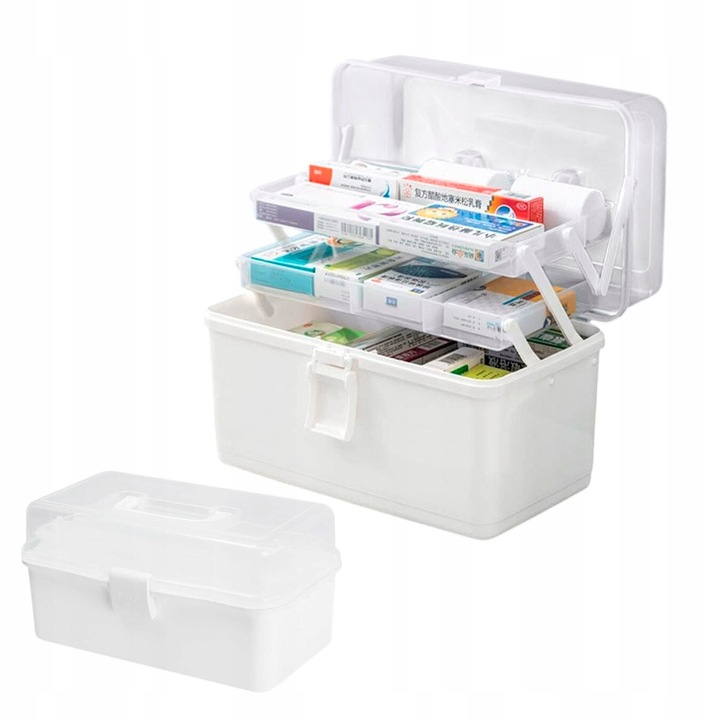 ORGANIZER POJEMNIK NA LEKI TABLETKI DUŻA ROZKŁADANA APTECZKA XXL PUDEŁKO