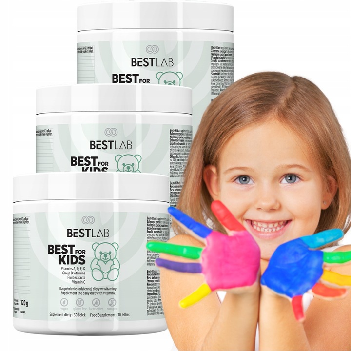3x BestForKids Best Lab witaminy dla dzieci 30 żelek BestLab Best For Kids