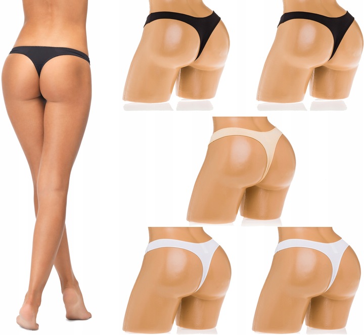 5x Majtki stringi damskie bawełniane wygodne elastyczne seksowne zestaw