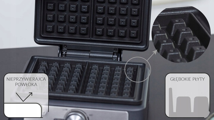 Gofrownica MPM MGO-41/C 1600 W czarny