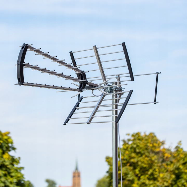 ANTENA KIERUNKOWA DVB-T2 DO TV NAZIEMNEJ MUX8 Filtr LTE HD 4K UHF VHF 120km