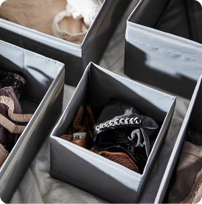 ORGANIZER NA BIELIZNĘ SKARPETKI DO SZUFLADY SZAFY ZESTAW POJEMNIK 6