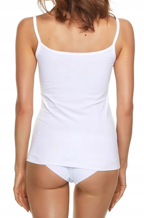 PODKOSZULEK na wąskich ramiączkach damski GŁADKI BAWEŁNIANY - M