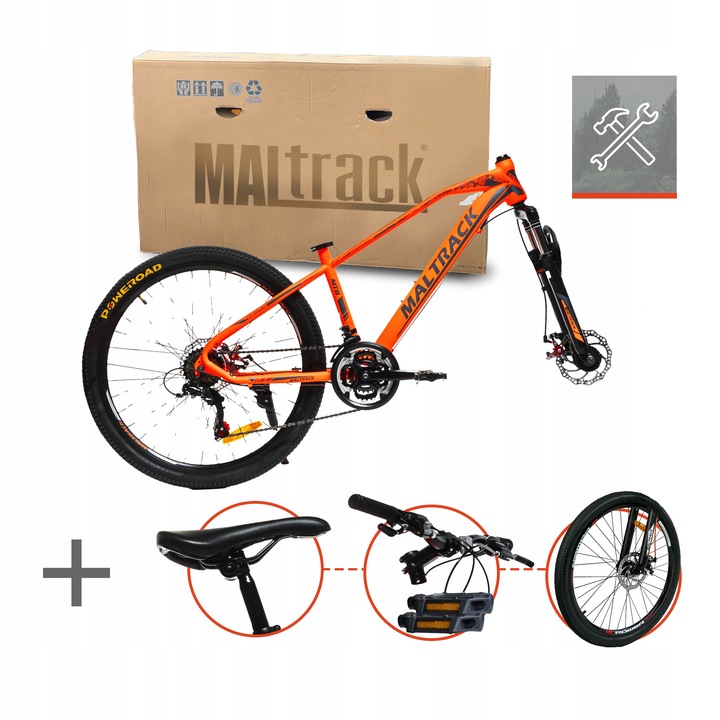 ROWER GÓRSKI MTB SHIMANO 26 2x HAMULCE TARCZOWE RAMA 18" OPONY 26" 15KG