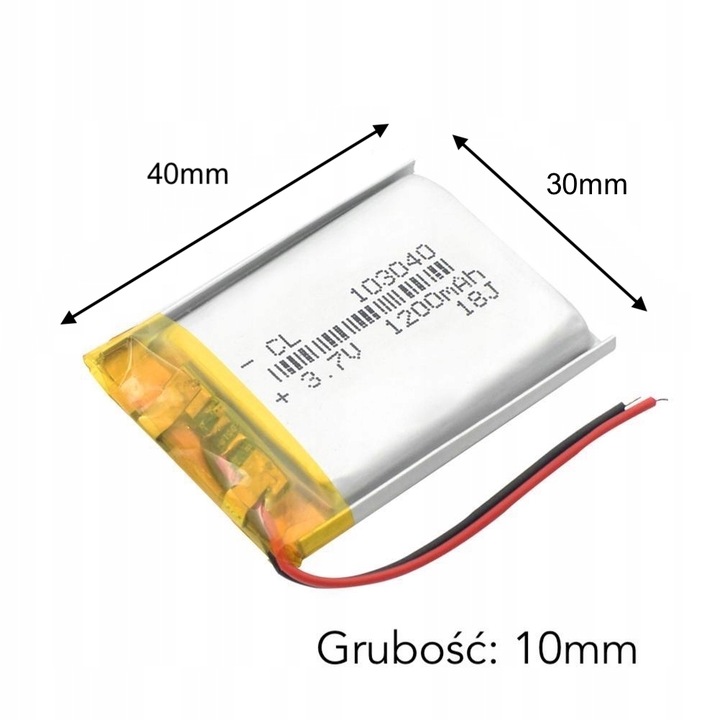 Bateria Akumulator Nawigacja GPS 1200mAh 3.7V 103040