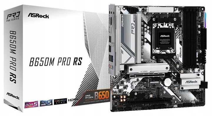 Płyta główna ASrock B650M PRO RS AMD B650 DDR5 SATA3 M.2 PCIe4.0 AM5 mATX