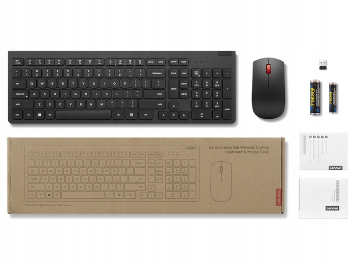 Lenovo Essential Wireless Combo Keyboard & Mouse Gen2 Black US (4X31N50720)