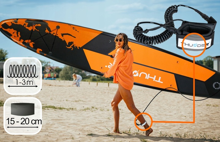 OGROMNA 365CM deska SUP dmuchana WYTRZYMAŁA siedzisko ZESTAW Thunder