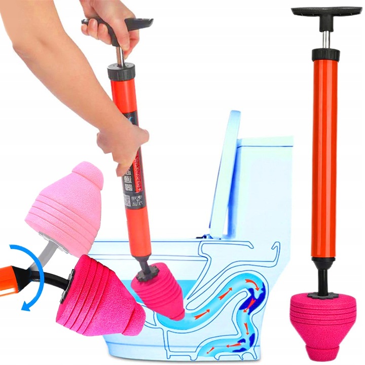 PRZEPYCHACZ DO RUR DO UDRAŻNIANIA KANALIZACJI POMPKA WC SYFONÓW ZLEWU