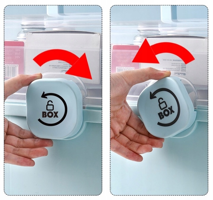 ORGANIZER POJEMNIK NA LEKI KASETKA APTECZKA DWUPOZIOMOWA Z BLOKADĄ DUŻA XXL