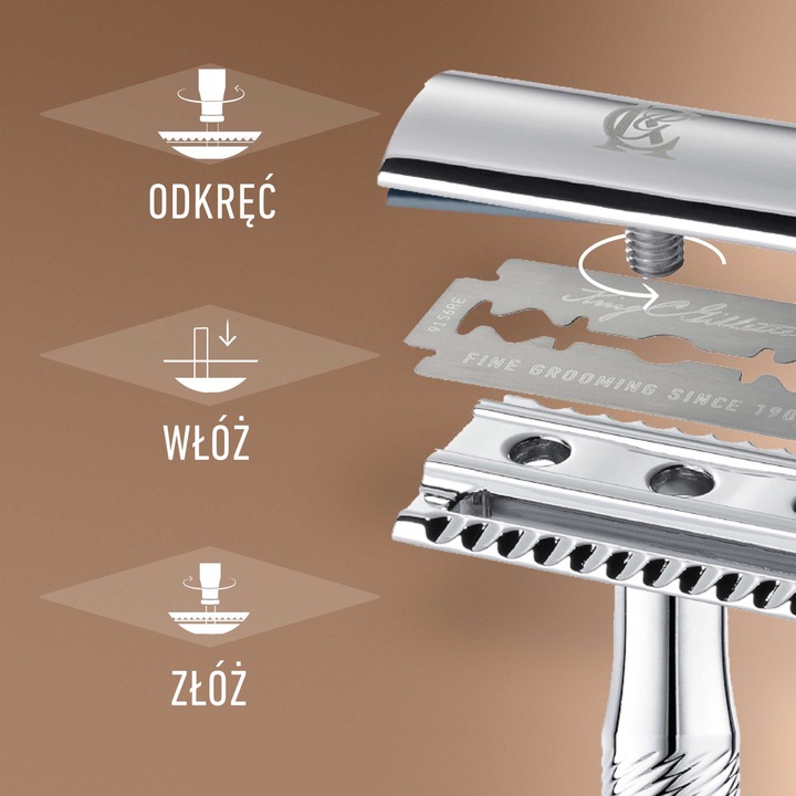 King C Gillette Double Edge, maszynka do golenia z metalową rączką