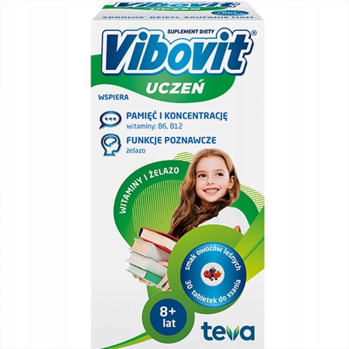 VIBOVIT UCZEŃ Witaminy+Żelazo - 30 tabletek do ssania