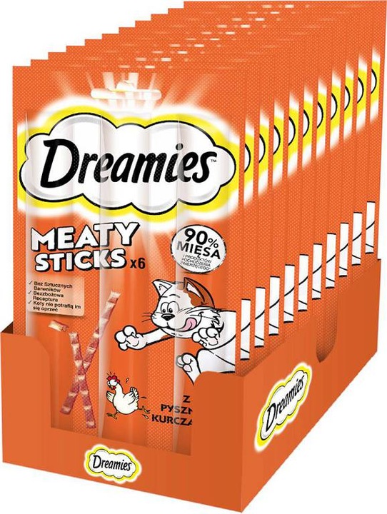 Dreamies Meaty Sticks Przysmak Mięsne Pałeczki z kurczakiem dla kota 14x30g