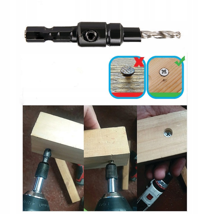 Wiertła do konfirmatów Wysoka Jakość M2 6el konfirmatu drewna zestaw 5-12mm