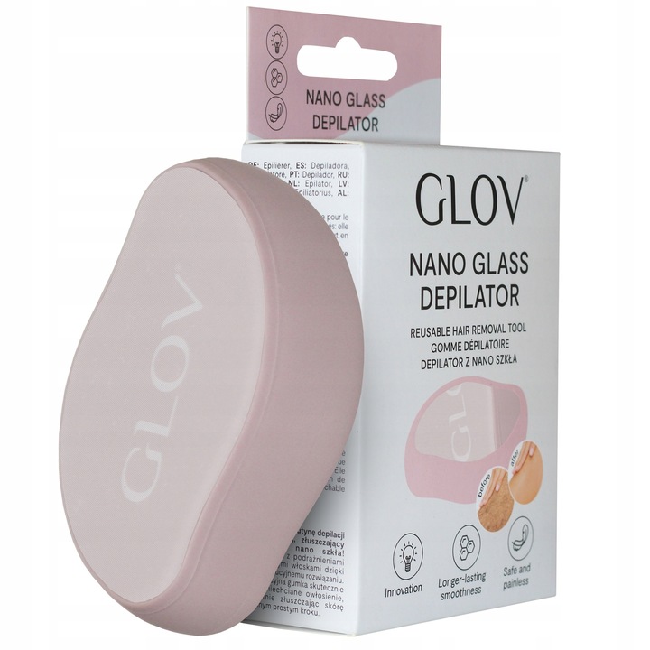 GLOV NANO GLASS DEPILATOR Bezbolesny depilator z nano szkła PINK