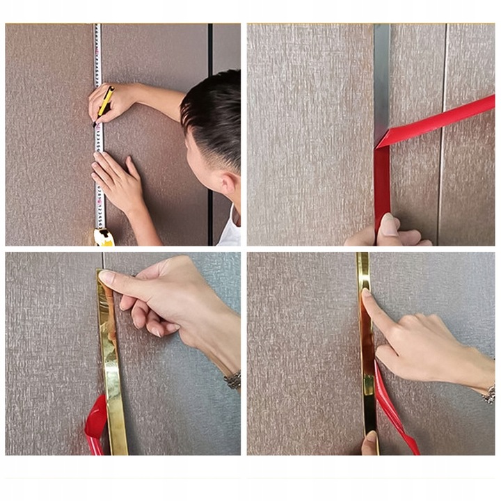 Listwa Dekoracyjna SAMOPRZYLEPNA Złota POŁYSK Taśma Ozdobna 2cm x 2,44m