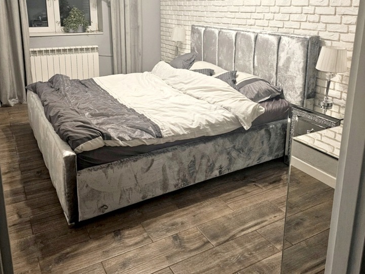 Łóżko 160x200 2 Zagłowia Panele Fancy Sypialnia_pl + POJEMNIK + STELAŻ