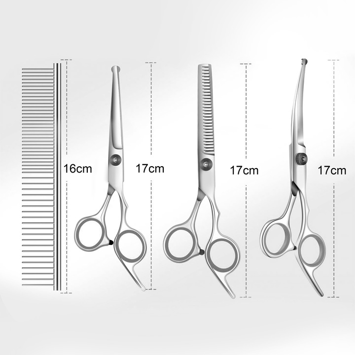Profesjonalny Zestaw do strzyżenia nożyczki dla psów kotów Etui grzebień