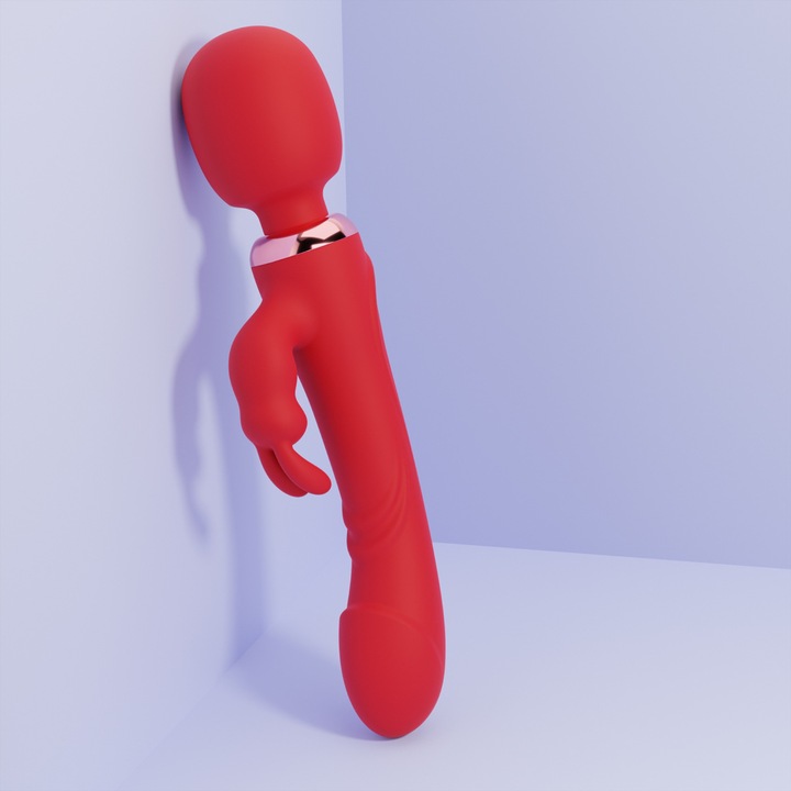 WIBRATOR KRÓLICZEK 3W1 PUNKTU G DAMSKI DWA SILNIKI MASAŻER DWUSTRONNY