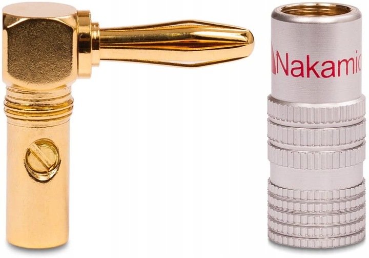 NAKAMICHI Wtyk głośnikowy bananowy kątowy HQ 4 szt