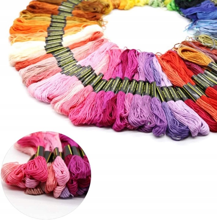 MULINA ZESTAW MULIN 150 szt KOLOROWA DO BRANSOLETEK WYSZYWANIA MULINY NICI