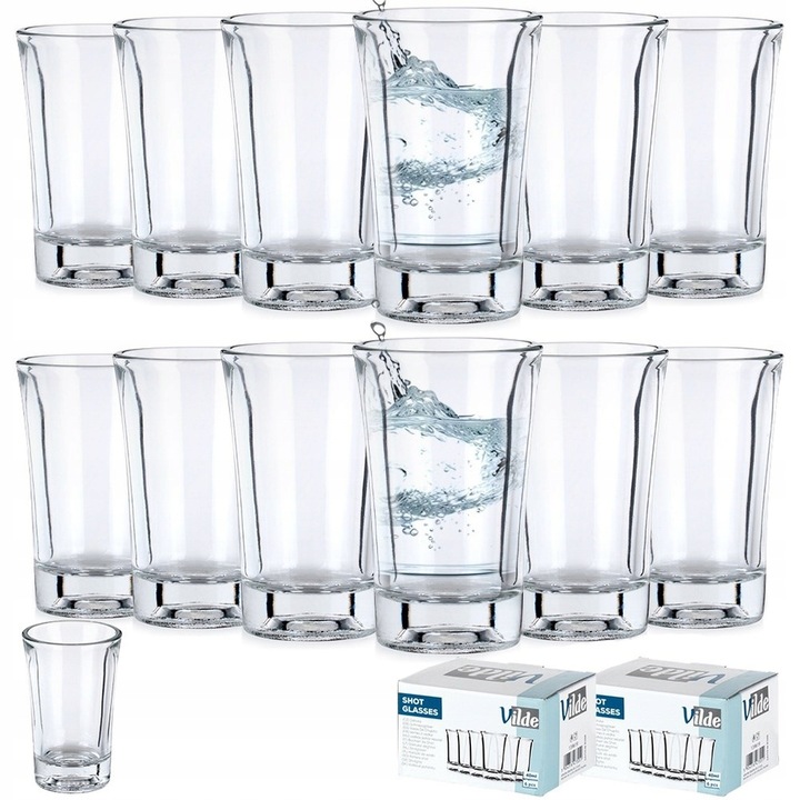 12x Kieliszki DO WÓDKI shotów szklane zestaw komplet kieliszków 40 ml