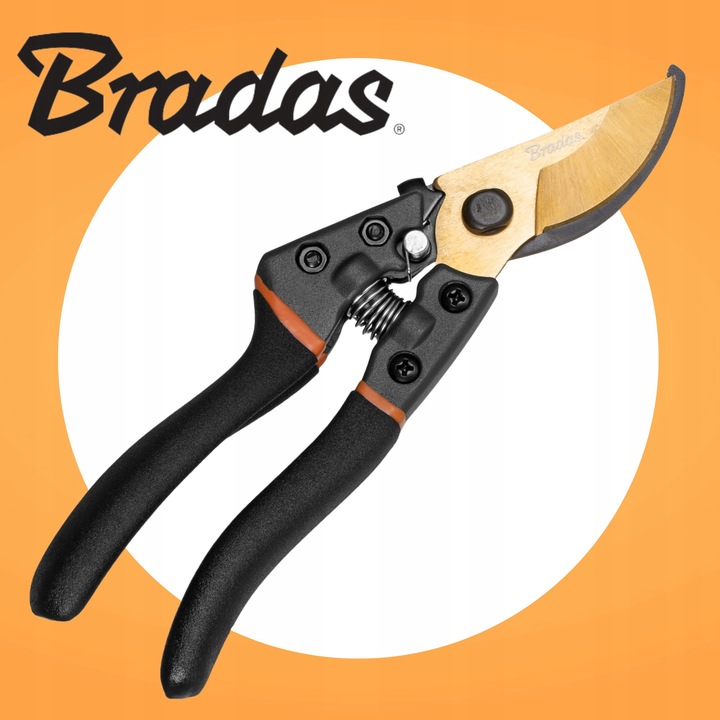 SEKATOR OGRODOWY DO GAŁĘZI KWIATÓW KRZEWÓW BRADAS OSTRZE MIJAJĄCE STAL