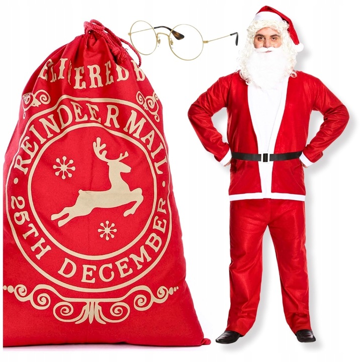 9W1 ZESTAW KOSTIUM ŚWIĘTEGO MIKLOŁAJA STRÓJ PRZEBRANIE PROFESJONALNY ŚWIĘTA