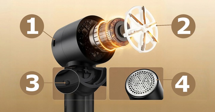 GOLARKA DO UBRAŃ SWETRÓW WYŚWIETLACZ LED ŁADOWANIE USB MOCNA