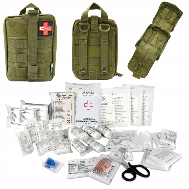 Torba taktyczna apteczka pierwszej pomocy z wyposażeniem 84 elementów IFAK