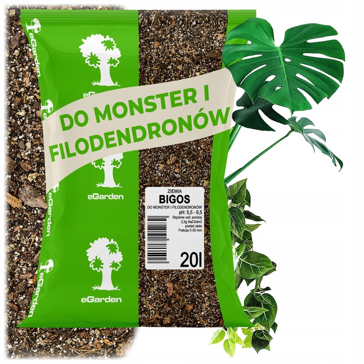 Podłoże BIGOS Lekka Ziemia do Monster i Filodendronów 20 L eGarden
