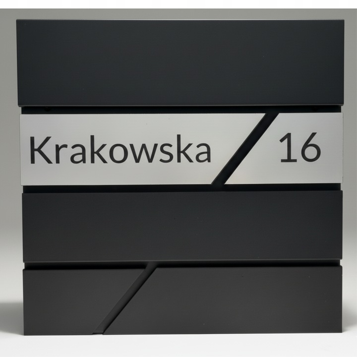 DUŻA SKRZYNKA NA LISTY Z ADRESEM NUMEREM DOMU ANTRACYT POCZTOWA GRAWEROWANA