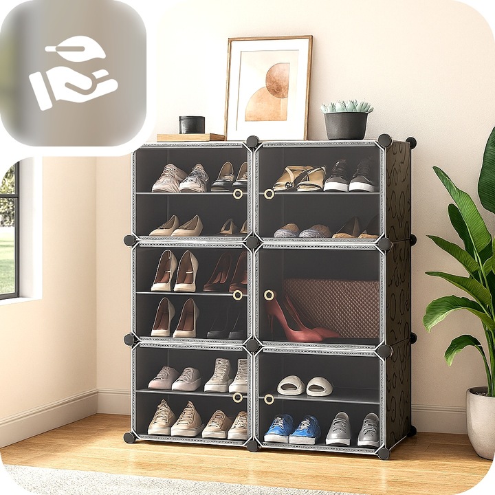 SZAFKA NA BUTY OBUWIE MODUŁOWA REGAŁ PÓŁKA 12 POZIOMÓW PUDEŁKA