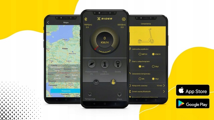 HULAJNOGA ELEKTRYCZNA DLA DOROSŁYCH XRIDER F10 APLIKACJA KERS 1400W