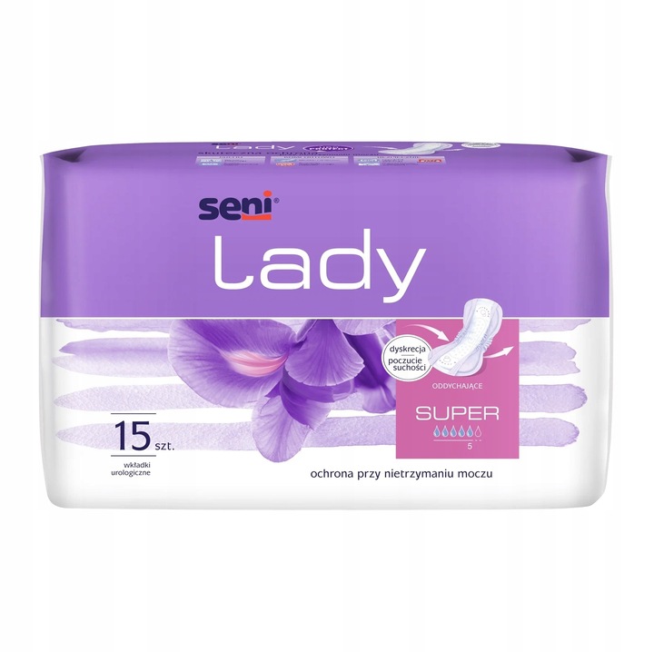 SENI LADY SUPER wkładki urologiczne 15szt. chłonność 5/6