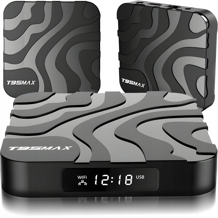 SMART TV BOX T95MAX ANDROID 9 64BIT 6K WIFI HDR USB 3.0 + PILOT KABEL