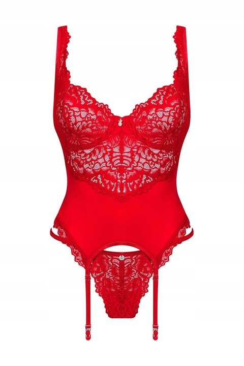 Obsessive Gorset i stringi Amor Cherris czerwony L/XL