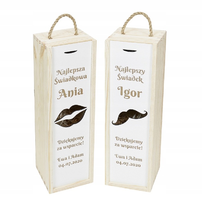 PODZIĘKOWANIA DLA ŚWIADKÓW SKRZYNKI NA WINO GRAWER