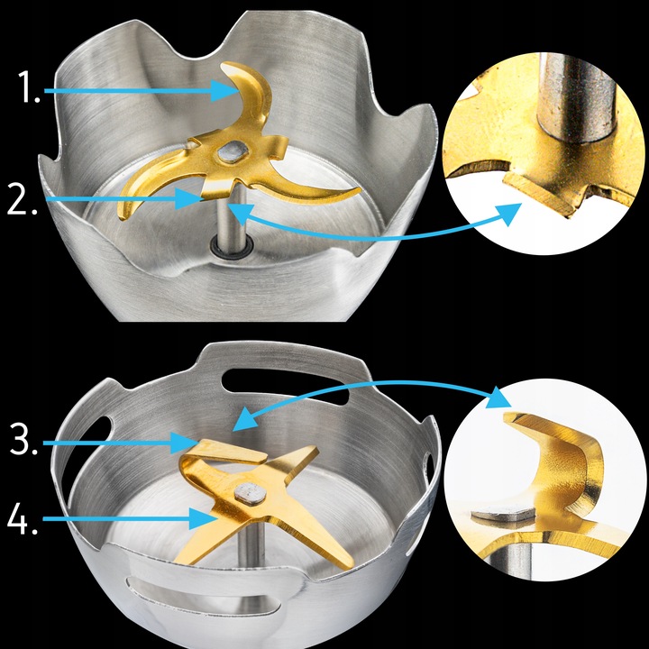 8w1 Blender ręczny Wielofunkcyjny Yoer +Tytanowe ostrza 1500W +14 ELEMENTÓW