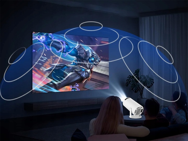 Projektor LED Magcubic HY300 PRO + Bateria biały