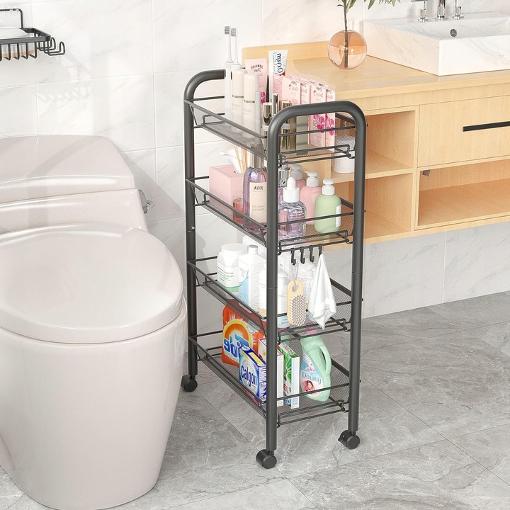 MOBILNY REGAŁ KUCHENNY ŁAZIENKOWY STOLIK NA KÓŁKACH METALOWY WÓZEK 4