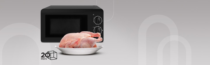 Kuchenka mikrofalowa wolnostojąca mikrofala mikrofalówka UD czarna 700W 20l