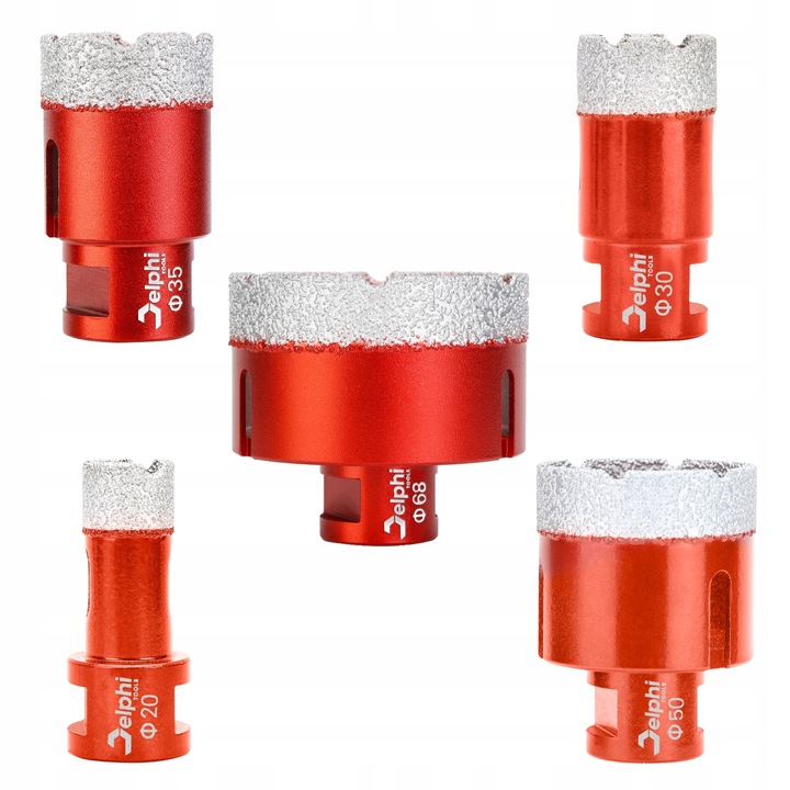 OTWORNICA DIAMENTOWA KORONKA DO GRESU ZESTAW ⌀ 6,8,10,12,20,30,35,50,68 M14