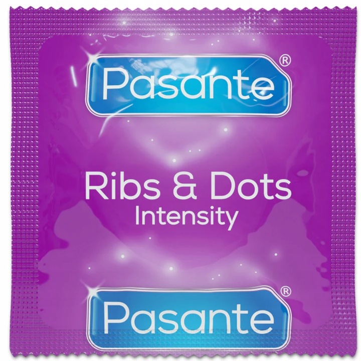 50 sztuk PREZERWATYWY PASANTE - MIX - 5 RODZAJÓW SENSITIVE EXTRA RIBS&DOTS