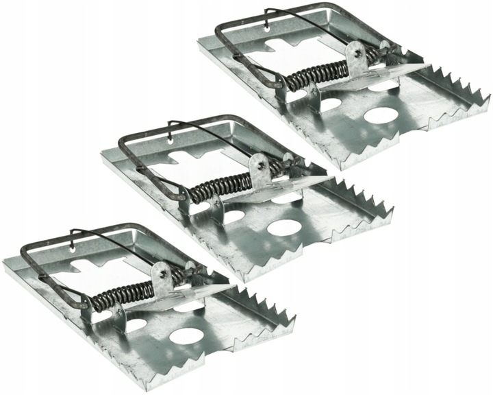 SILNA METALOWA KLASYCZNA PUŁAPKA ŁAPKA NA MYSZY SZCZURY SKUTECZNA (3