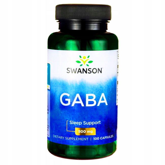SWANSON GABA 500 mg 100 kapsułek KWAS GAMMA AMINOMASŁOWY serce NASTRÓJ