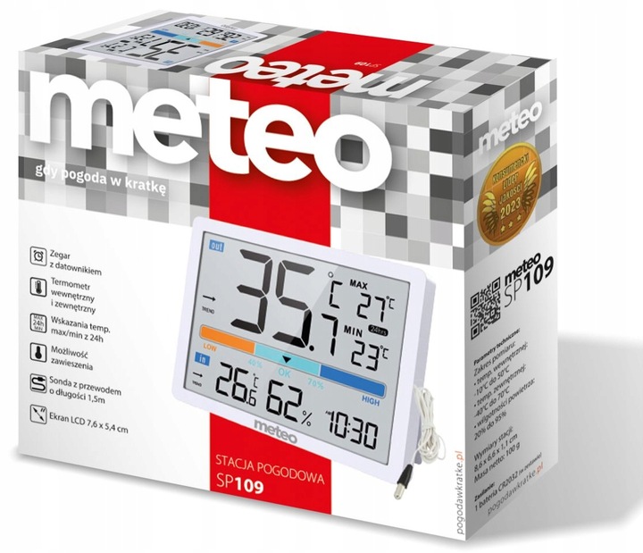 STACJA POGODY POGODOWA CYFROWA TERMOMETR WILGOTNOŚCIOMIERZ ZEGAR